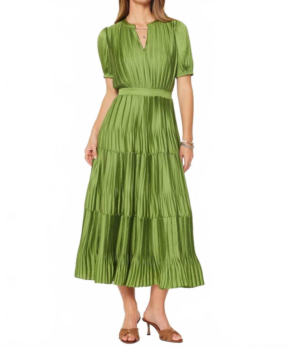 NEW CURRENT AIR pleated maxi dress in olive